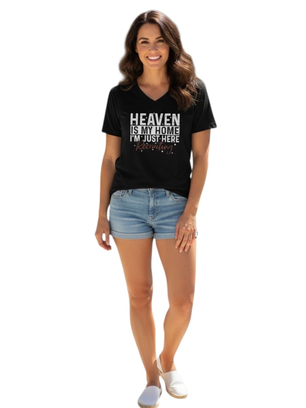 Access - Black Tee Shirt W/ Christian Print, Short Sleeve, V-Neck, Size Small - Picture 8 of 8